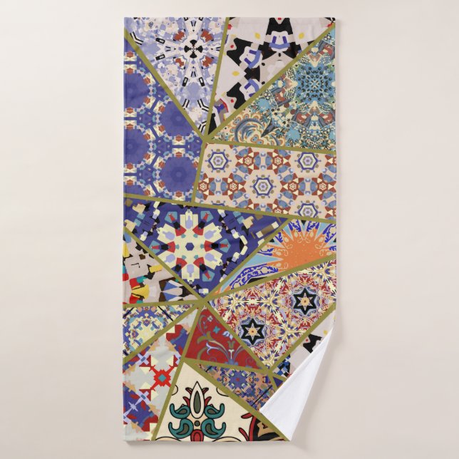 patchwork de carreaux d'origine espagnole Abstrait (Serviette de bain)
