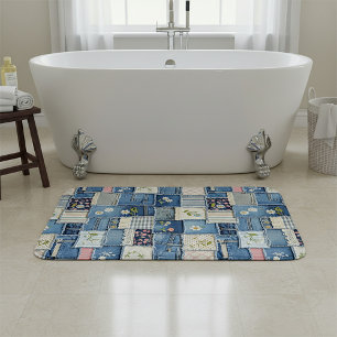 Patchwork-Denim Badematte