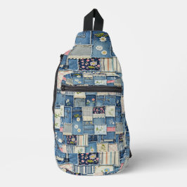 Patchwork Denim Crossbody Bag