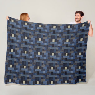 Patchwork Denim Fabric Art Illustration No13 Fleecedecke