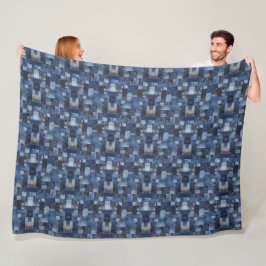 Patchwork Denim Fabric Art Illustration Nr. 3 Fleecedecke