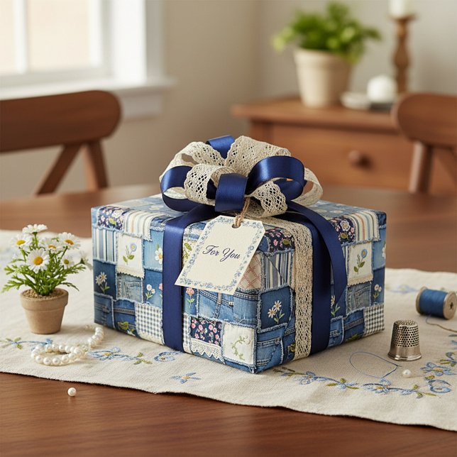 Patchwork Denim Geschenkpapier (Von Creator hochgeladen)
