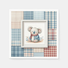 Patchwork Denim Koala Paper Napkin Serviette