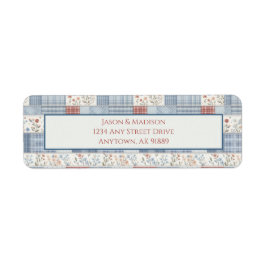 Patchwork Denim Koala Return Address Label