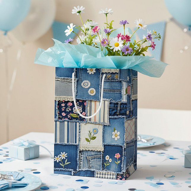 Patchwork-Denim Mittlere Geschenktüte (Von Creator hochgeladen)