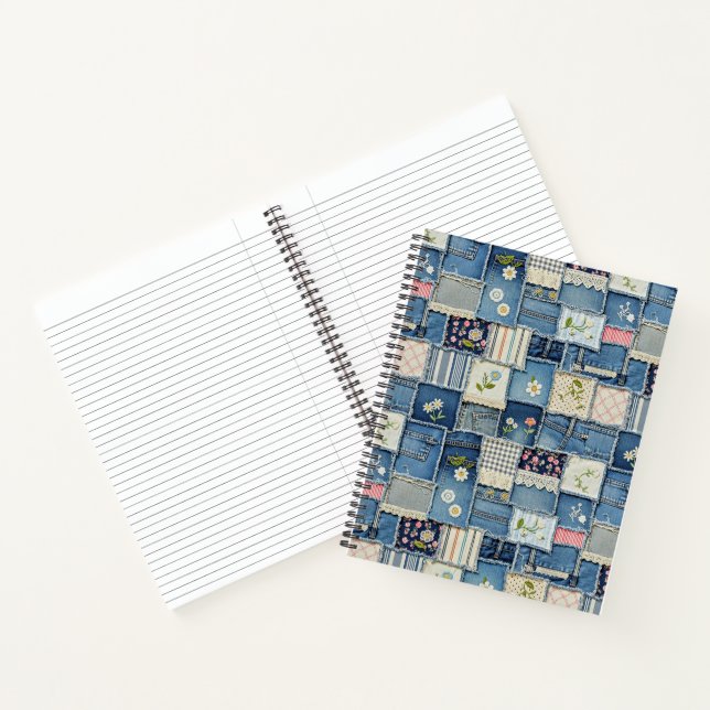 Patchwork Denim Notizbuch (Innenseite)