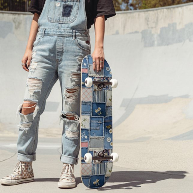 Patchwork Denim Skateboard (Von Creator hochgeladen)