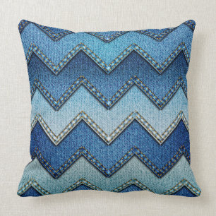 "Patchwork-Denim/Zickzack"-PILLOW Kissen