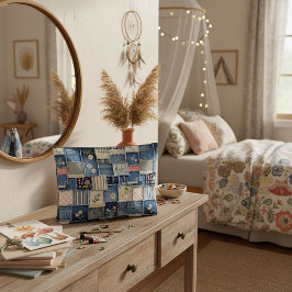 Patchwork Denim Zubehörtasche