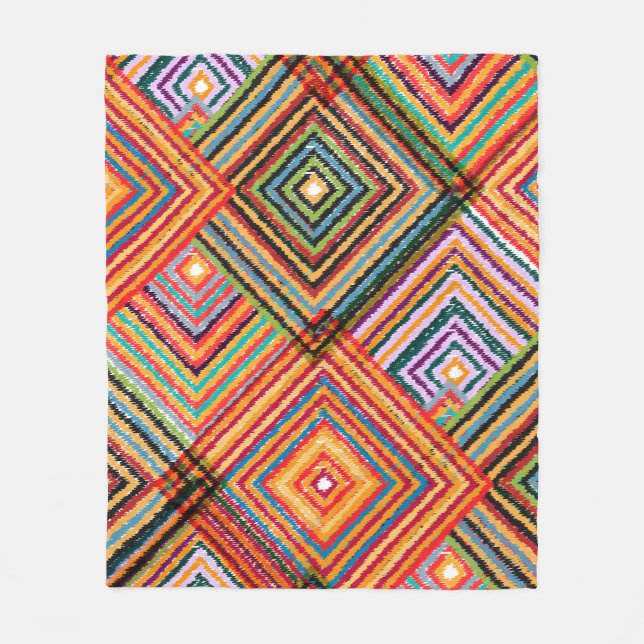 Patchwork-Design mit Aztec-Quadraten. Fleecedecke (Vorderseite)