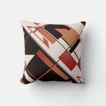 Patchwork-Diagonale in Orangetönen Schwarz Beige