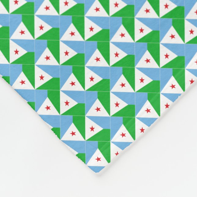 Patchwork Djibouti-Flag-Muster Fleecedecke (Ecke)