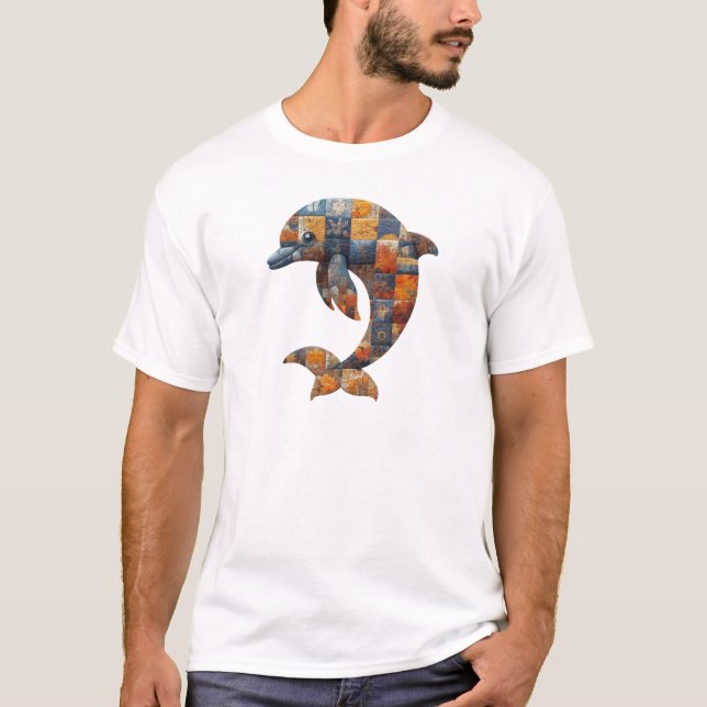 Patchwork Dolphin T - Shirt (Vorderseite)