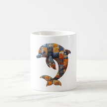Patchwork Dolphin Tasse