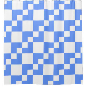 Patchwork Domino - Baby Blue und White Duschvorhang