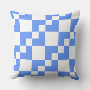 Patchwork Domino - Baby Blue und White Kissen
