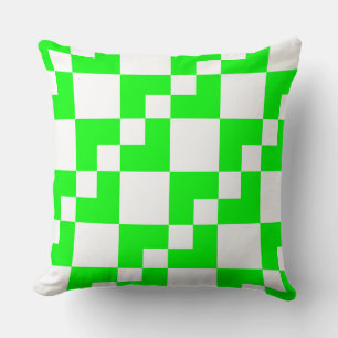Patchwork Domino - Grün und Weiß Kissen