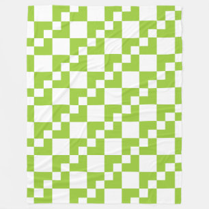 Patchwork Domino - Martian Green und White Fleecedecke