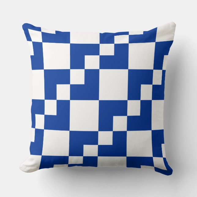 Patchwork Domino - Navy Blue und White Kissen (Vorderseite)