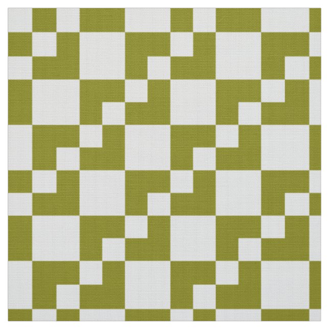 Patchwork Domino - Olive and White Stoff (Muster)