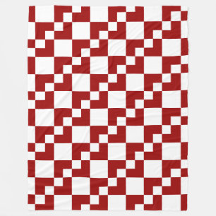 Patchwork Domino - Ruby Red und White Fleecedecke