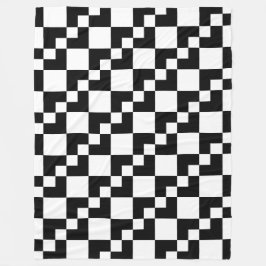 Patchwork Domino - Schwarzweiß Fleecedecke