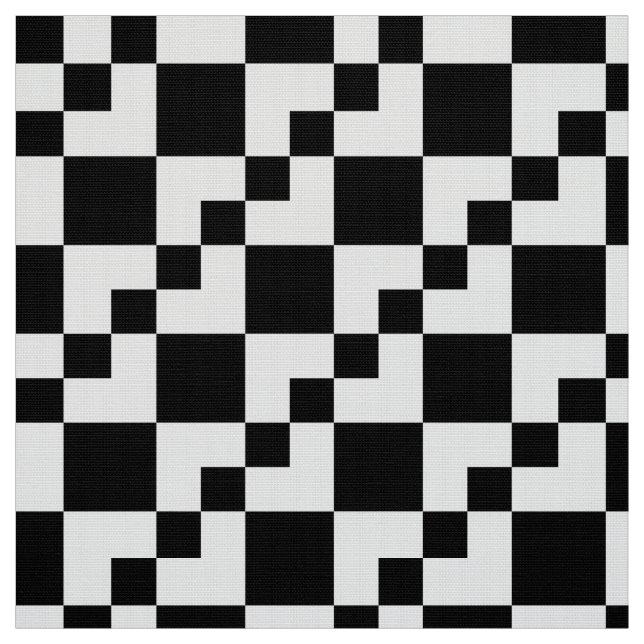 Patchwork Domino - White on Black Stoff (Muster)