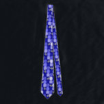 Patchwork Dreidels in Blue Krawatte<br><div class="desc">Original blue and dreidel patchwork.</div>