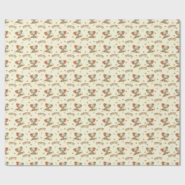 Patchwork Elephant “Growing Strong Geschenkpapier (Flach)