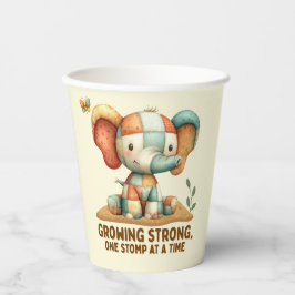 Patchwork Elephant “Growing Strong Pappbecher