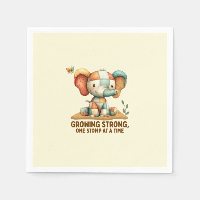 Patchwork Elephant “Growing Strong Serviette (Vorderseite)