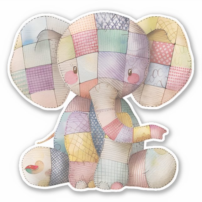 Patchwork Elephant Sticker (Vorderseite)