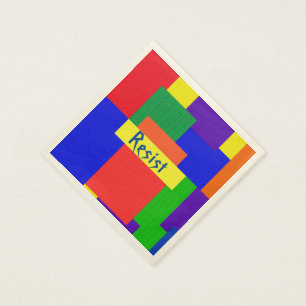 Patchwork-Entwurfs-Regenbogen widerstehen Serviette