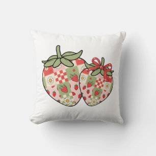 Patchwork-Erdbeer-Herzen Süße Coquette-Kunst Kissen