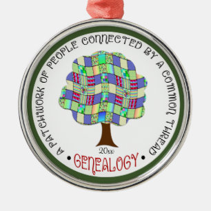 Patchwork Family Tree Genealogie Geschenk Elegant Ornament Aus Metall