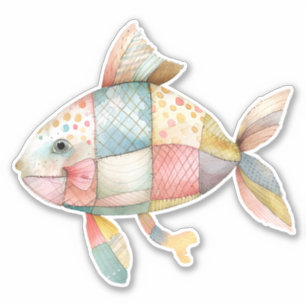 Patchwork Fish Sticker