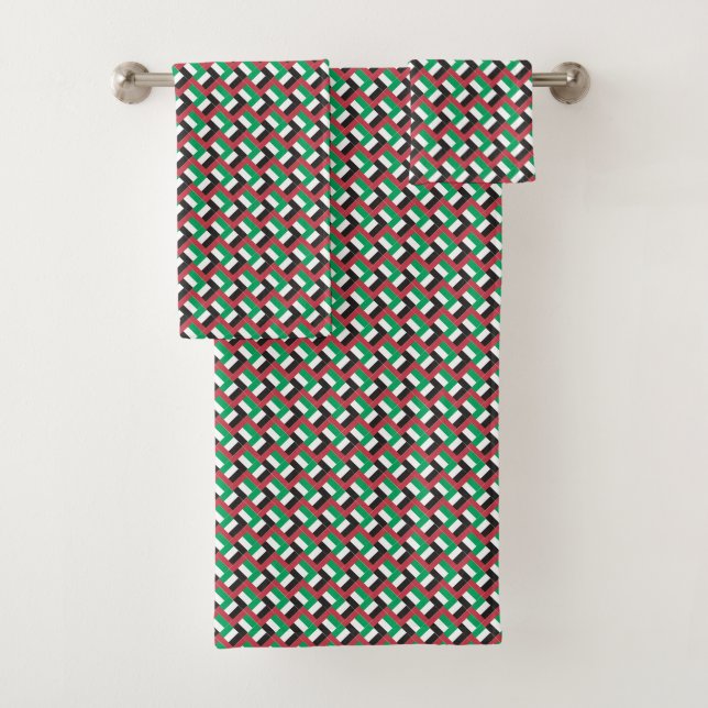 Patchwork Flag Patches für die Vereinigten Arabisc Badhandtuch Set (Insitu)