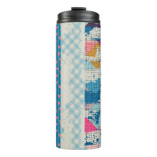 Patchwork-Fliesen Nahtloses Muster Thermosbecher