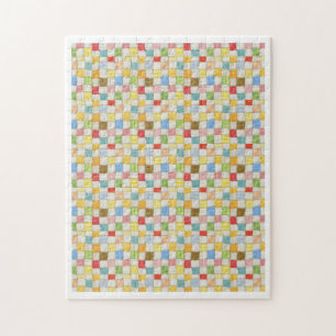 Patchwork fou 11x14 Puzzle - Blanc