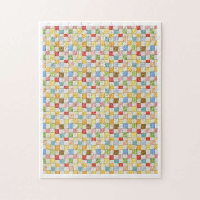 Patchwork fou 11x14 Puzzle - Blanc (Vertical)