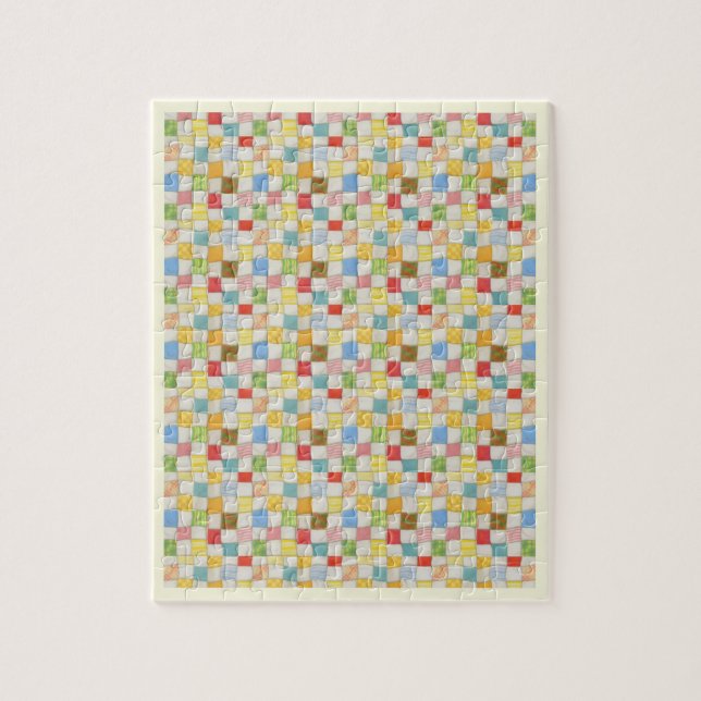 Patchwork fou 8x10 Puzzle / Crème (Vertical)