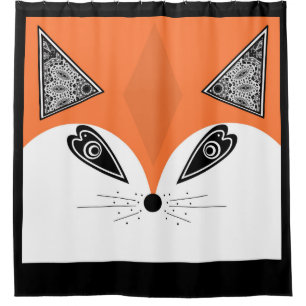 Patchwork Fox, applique Fox, Fox, Kinder Duschvorhang