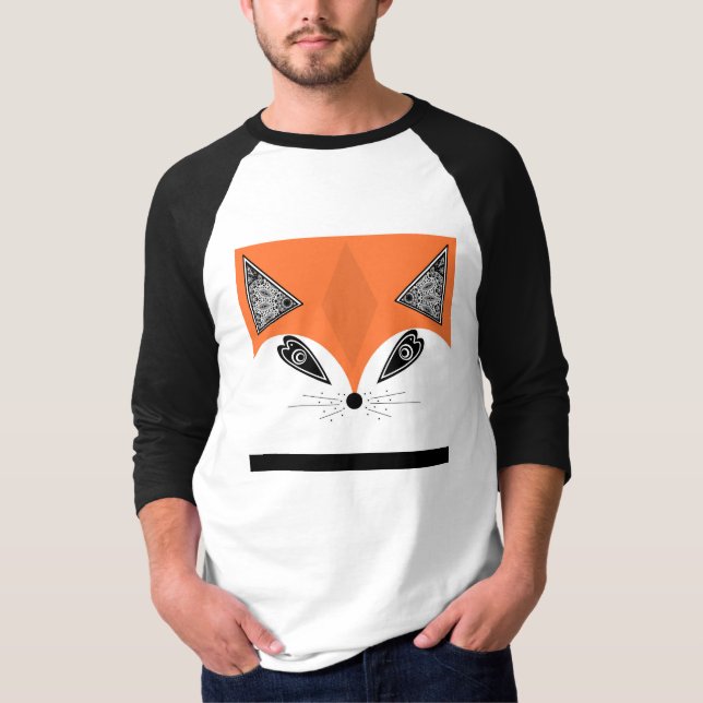 Patchwork Fox, applique Fox, Fox T-Shirt (Vorderseite)