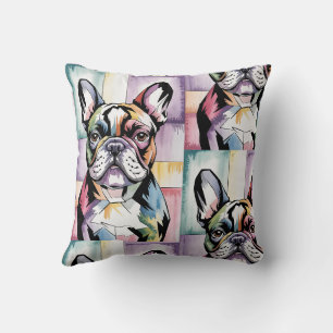 Patchwork-Frenchie-Gemütlichkeit Kissen