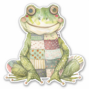 Patchwork Frosch Sticker