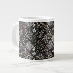 Patchwork für schwarze Imitate Quiltmuster Jumbo-Tasse