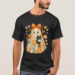 Patchwork-Geist mit Katze und Karamellapfel T-Shirt