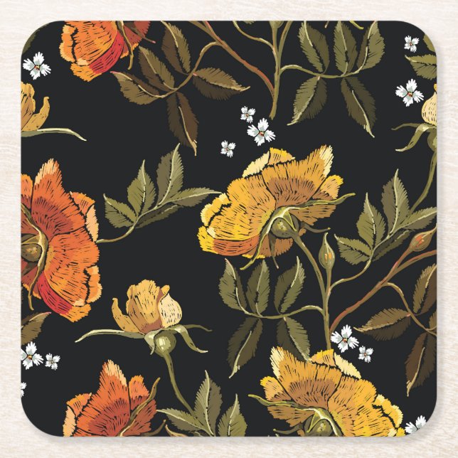 Patchwork Gentle: HandZeichnend Design Rechteckiger Pappuntersetzer (Vorderseite)