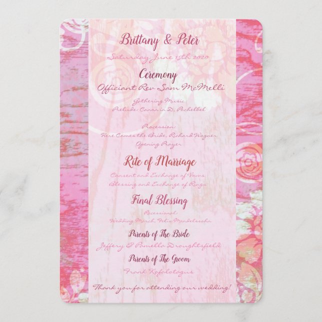 Patchwork Graffiti Wedding Program Programm (Vorderseite)