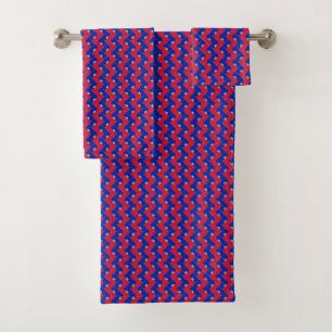 Patchwork Haiti Flag Pattern Badhandtuch Set